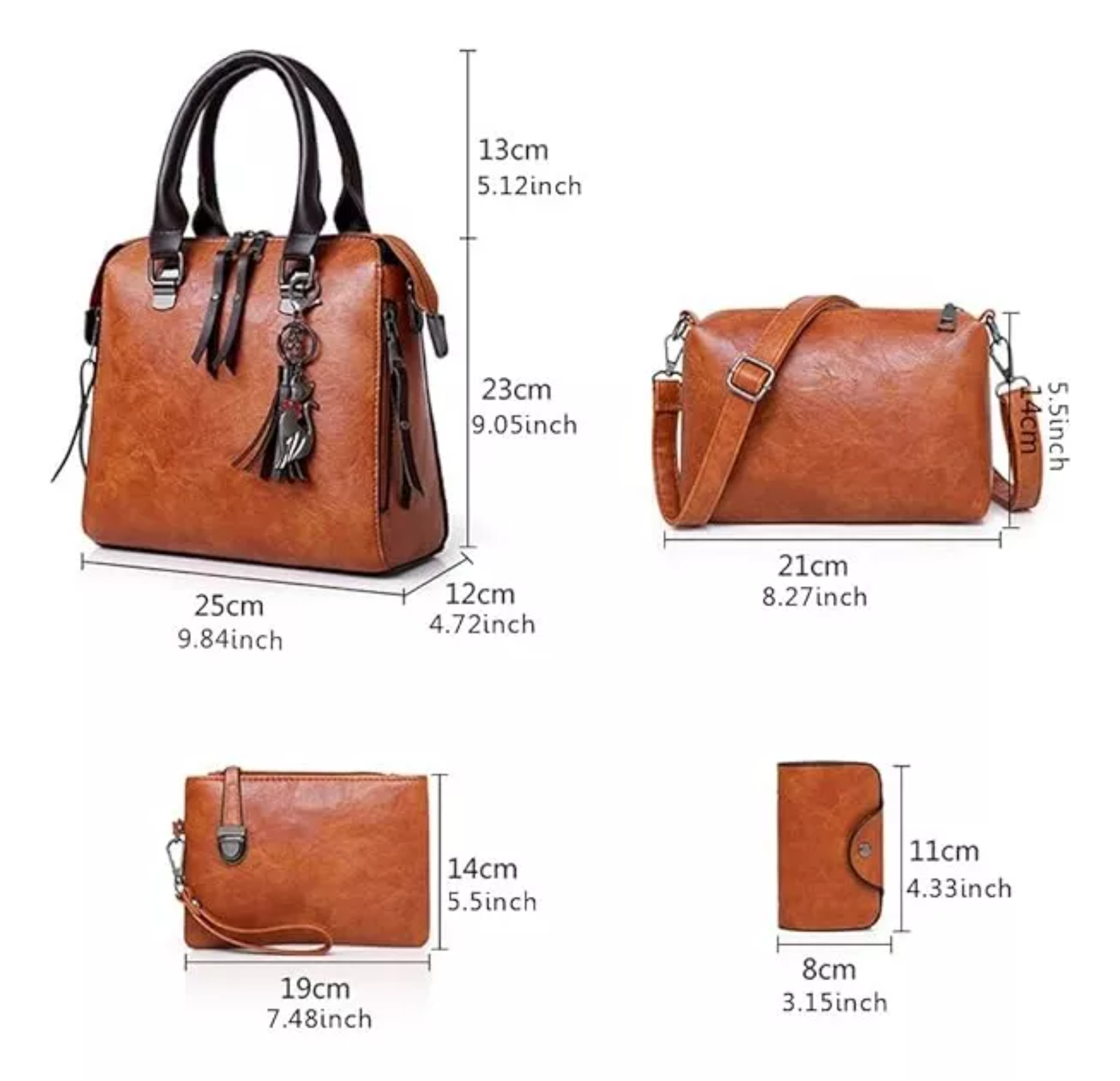 OFERTA Set 4 Bolsa Hombro Cuero Gran Capacidad Damas Bolsa Mensajero