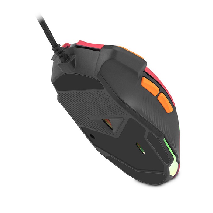 Mouse Gamer Ergonómico Getttech GPM-RGBWR-G1-RD, Alámbrico, USB, 7200DPI, Naranja/Rojo. 