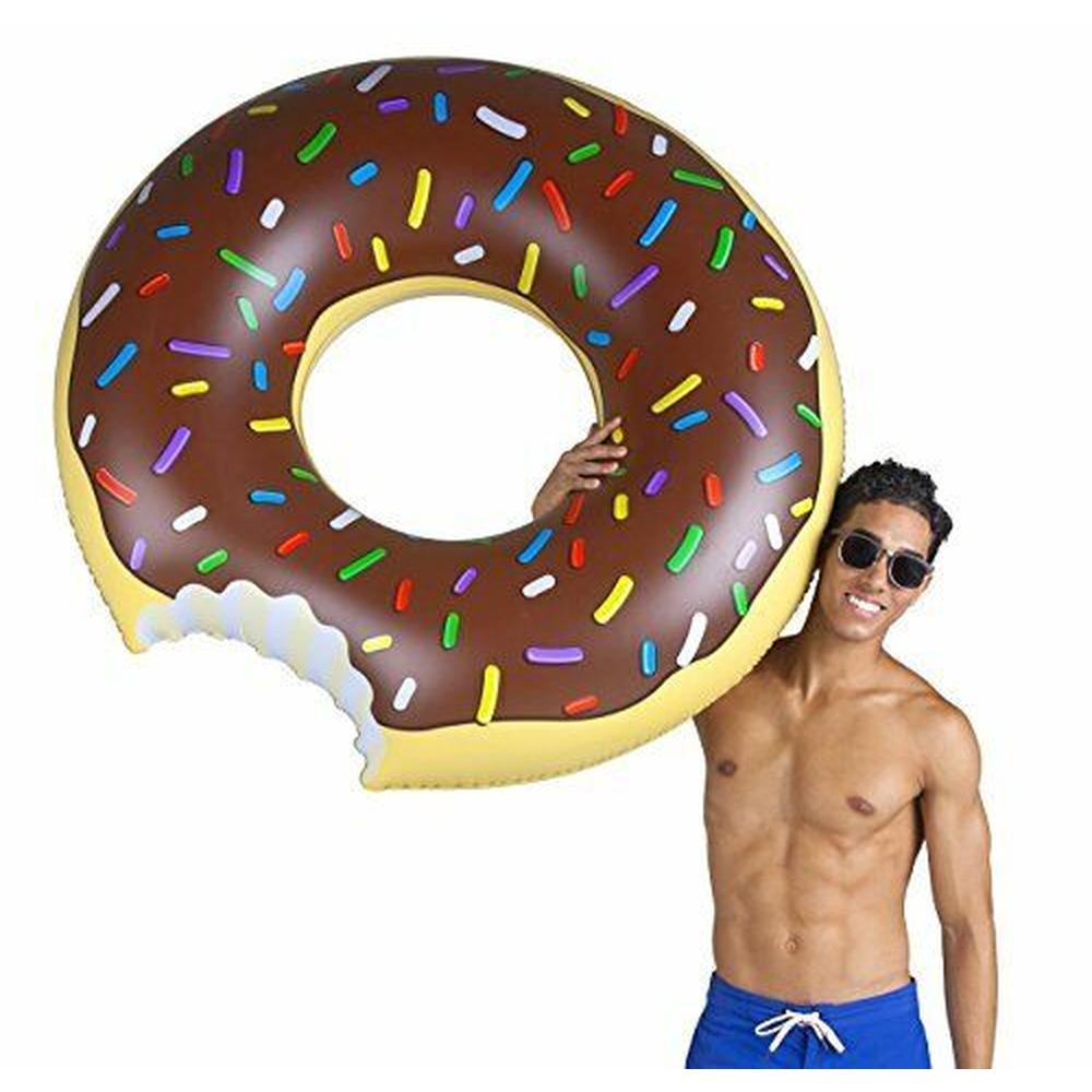 SALVAVIDAS INFLABLE GIGANTE DE DONA DE CHOCOLATE
