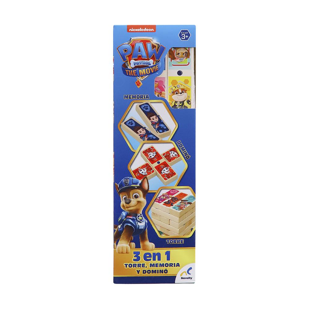 Juego Torre De Madera 3 En 1 Paw Patrol The Movie con 48 Bloques