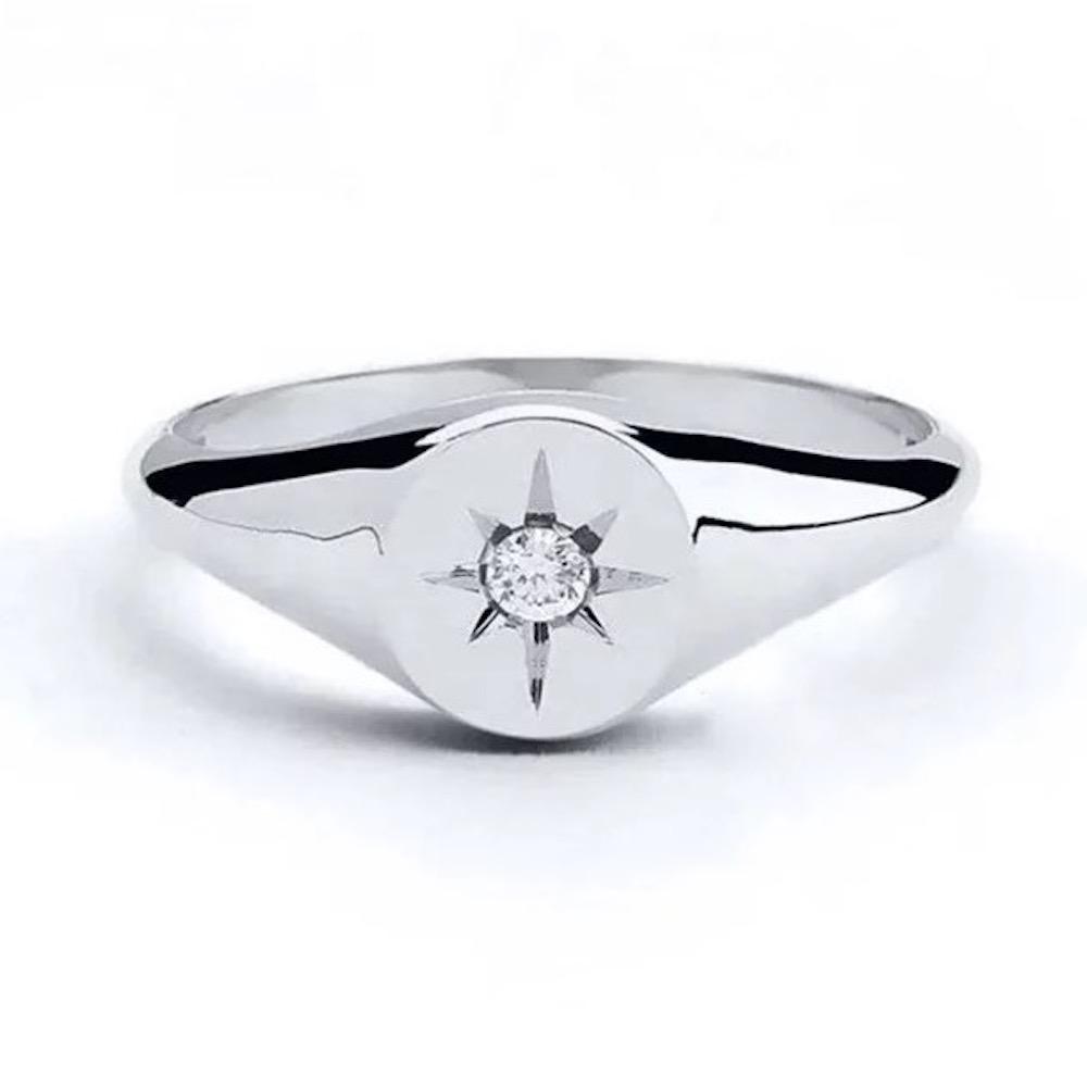 Anillo De Plata 925 Grande Zirconia Elegante Talla 7, 8