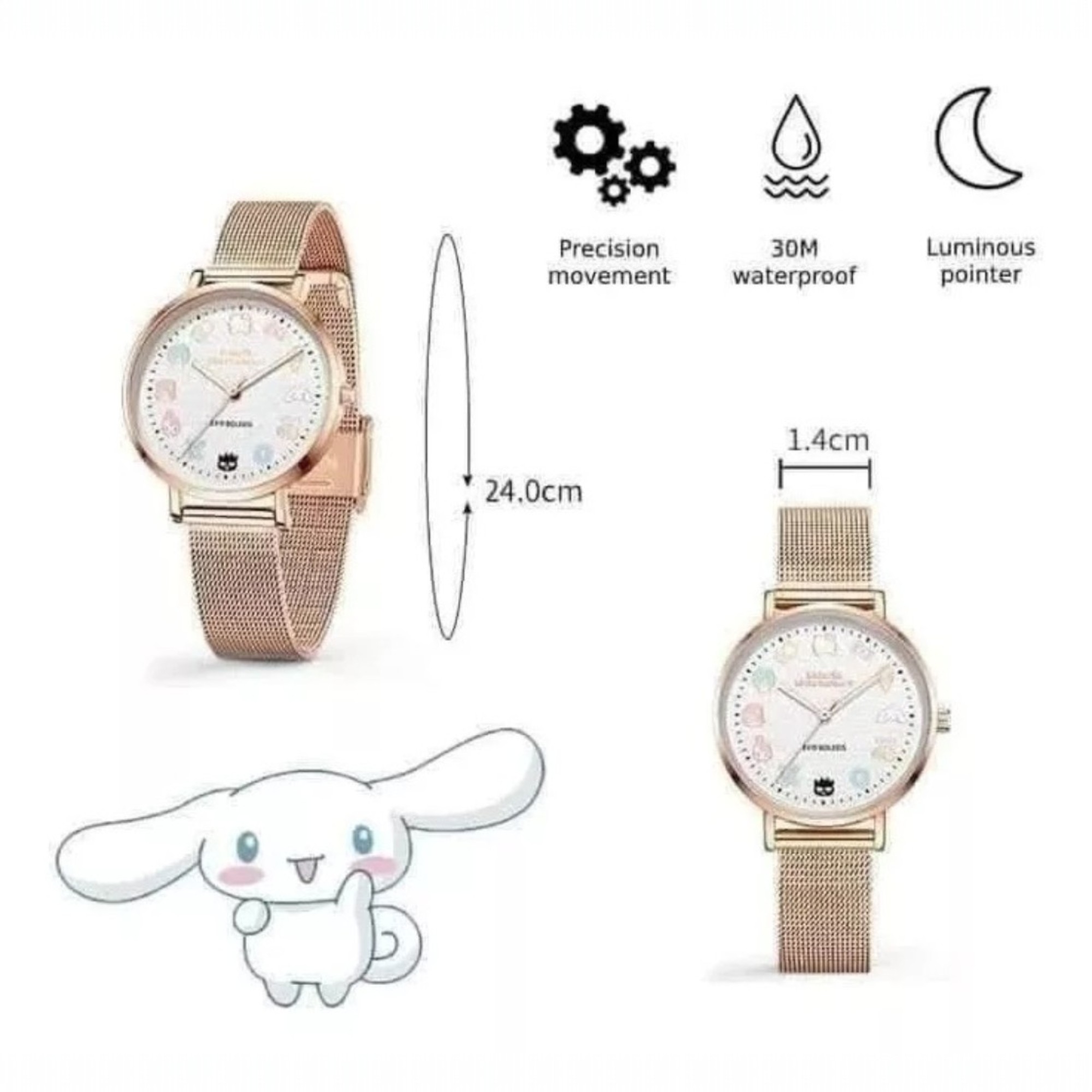 Reloj Hello Kitty, marca Generica, contra el agua, con pila incluida