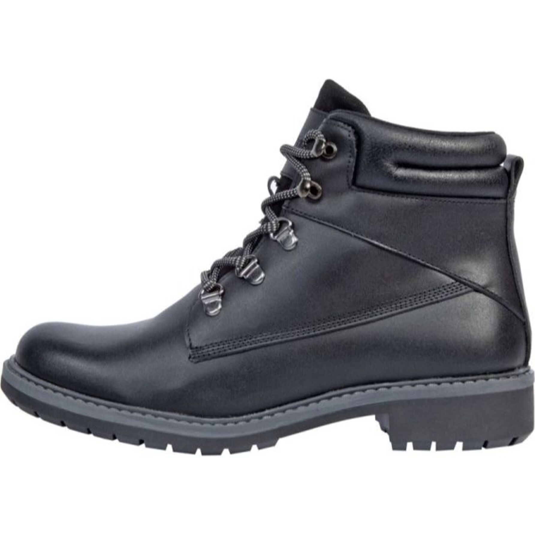 Botas para mujer, tipo hiker, de piel, con suela antiderrapante y cordones, acabado napa, marca Goodyear, color negro, mod. 1178173