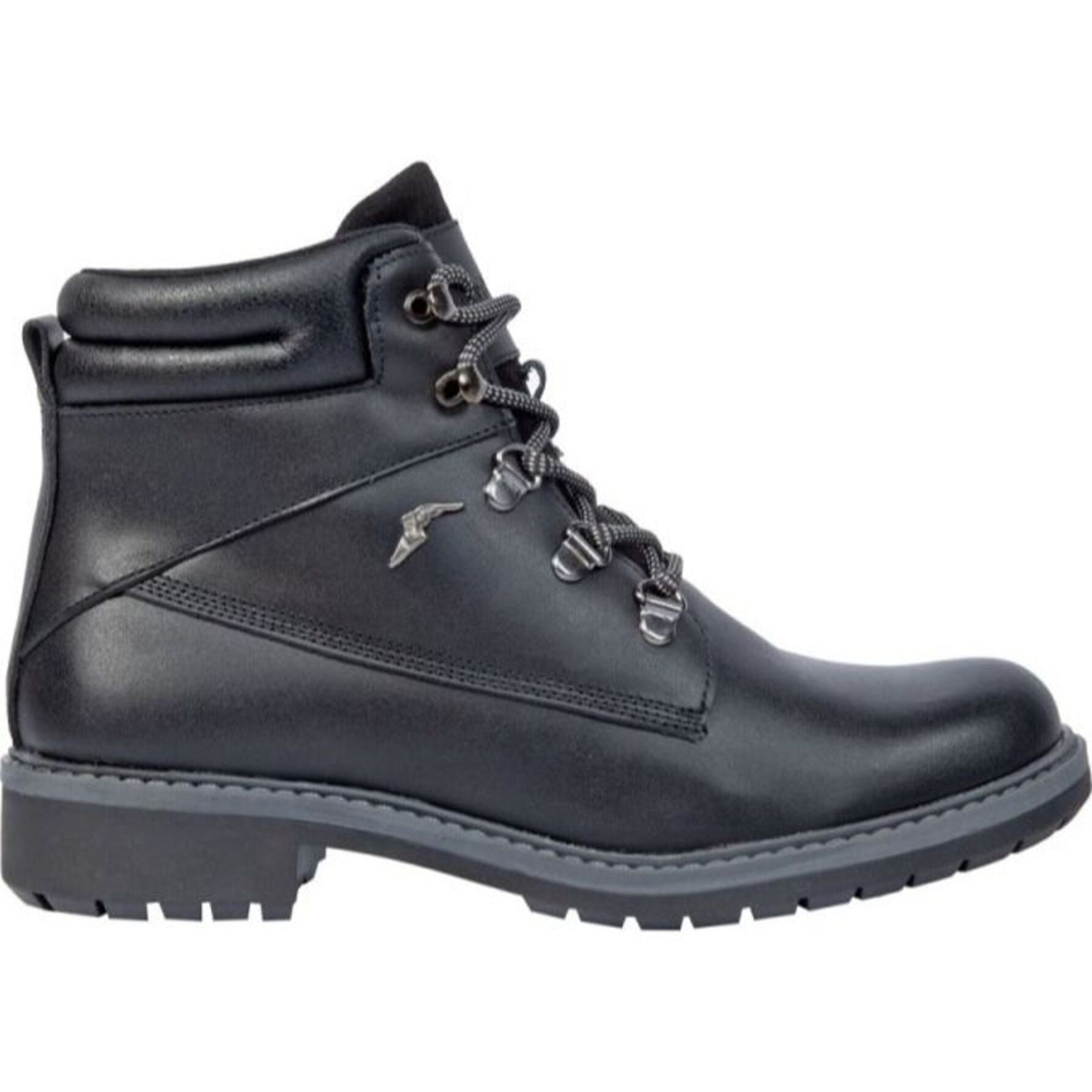 Botas para mujer, tipo hiker, de piel, con suela antiderrapante y cordones, acabado napa, marca Goodyear, color negro, mod. 1178173