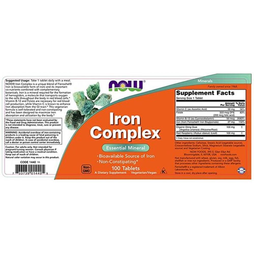 Hierro Now Iron Complex 100 Tabletas