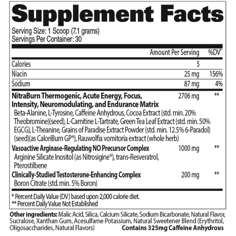 Óxido nítrico y Quemador Gat Nitraflex Burn 30 Servicios