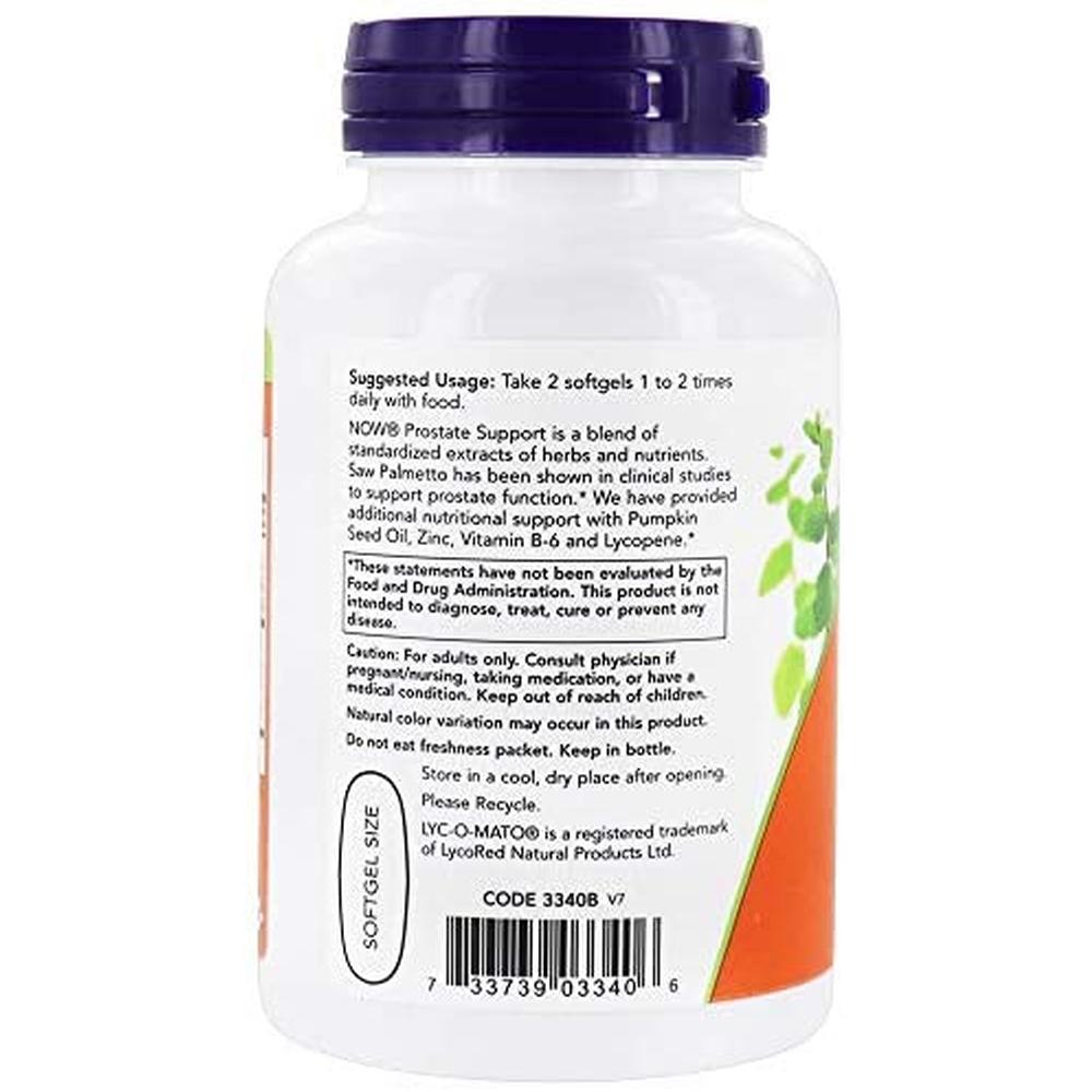 Vitaminas Now Prostate Support 90 Cápsulas próstata saludable