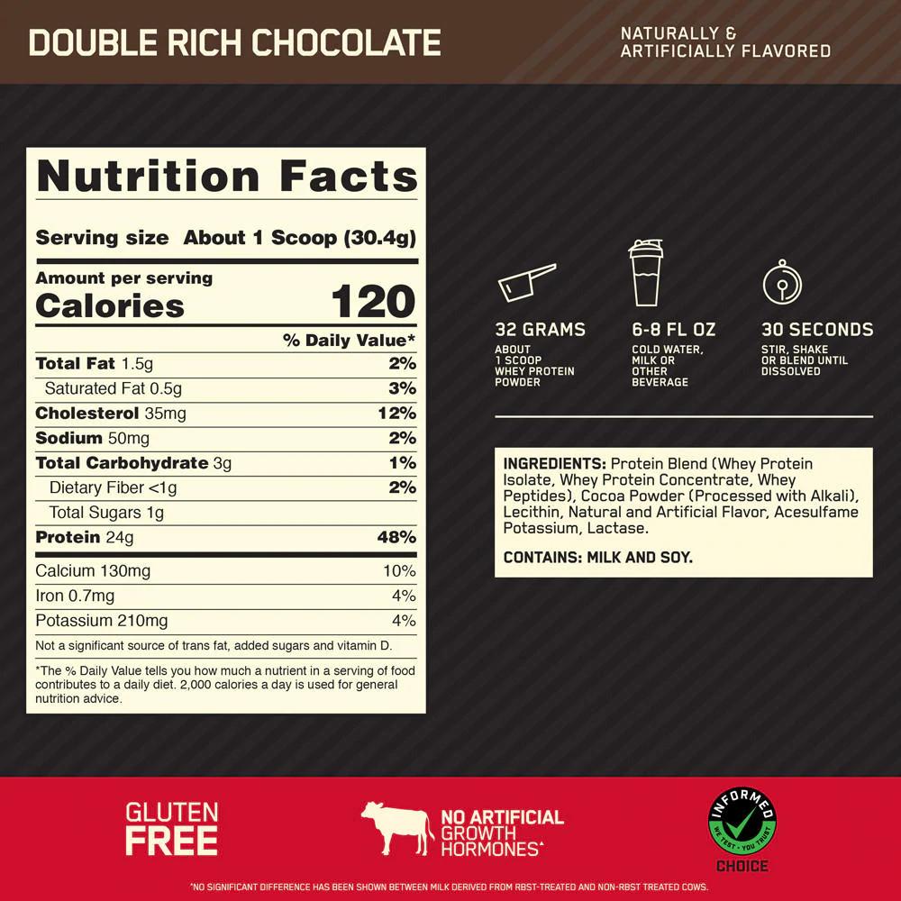 Proteína Optimum Nutrition Gold Standard 100% Whey 10 lb 146 Servicios