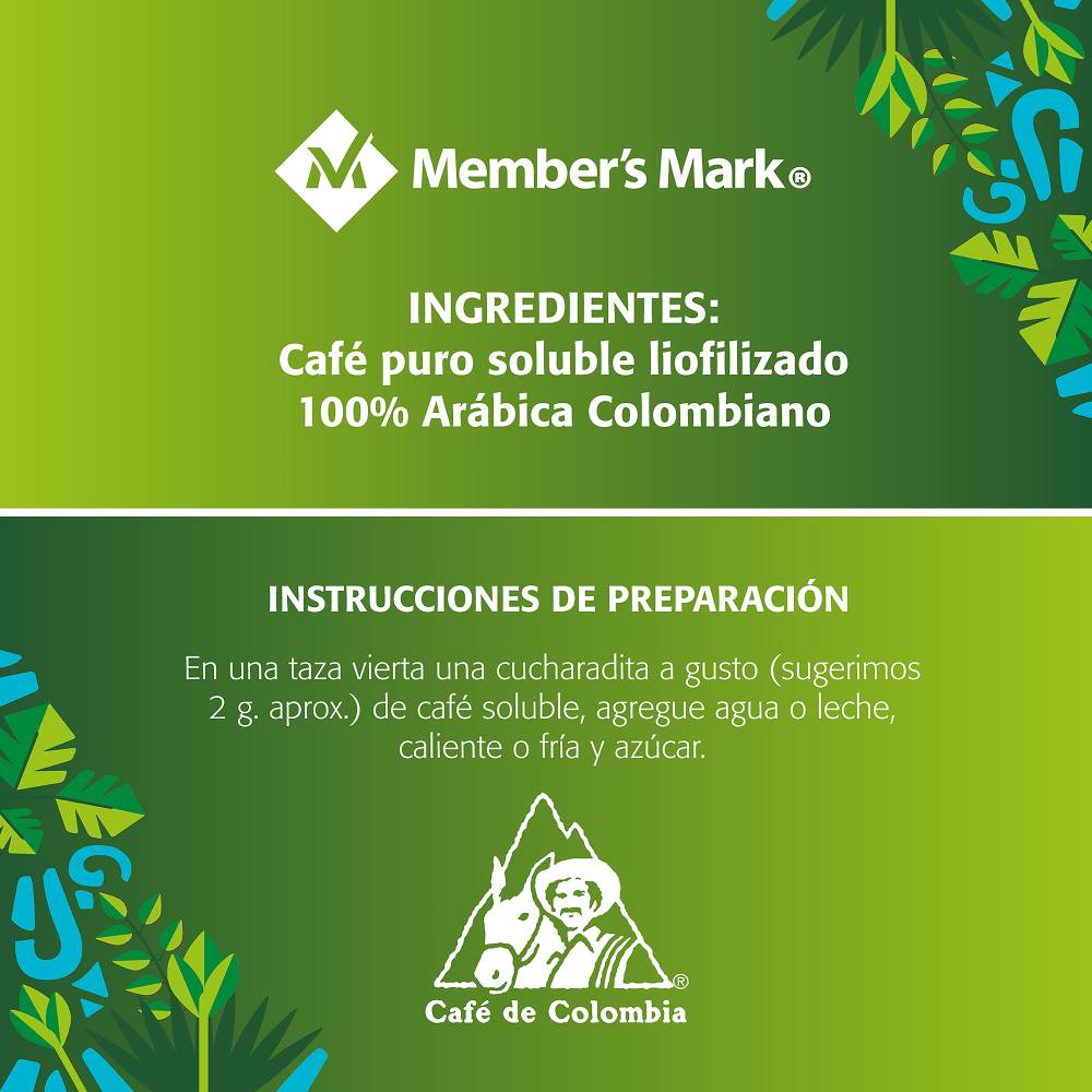 Cafe Soluble Colombiano Gourmet Liofilizado, 100% Arabico y Kosher, Premium 300g