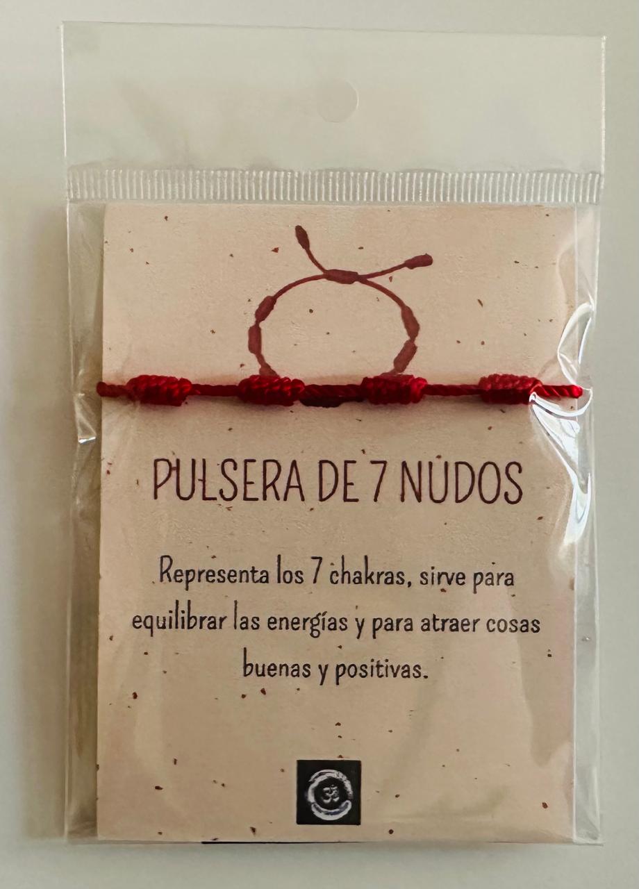 PULSERA 7 NUDOS HILO ROJO AMULETO PROTECCION BUENA SUERTE ATRAE FORTUNA