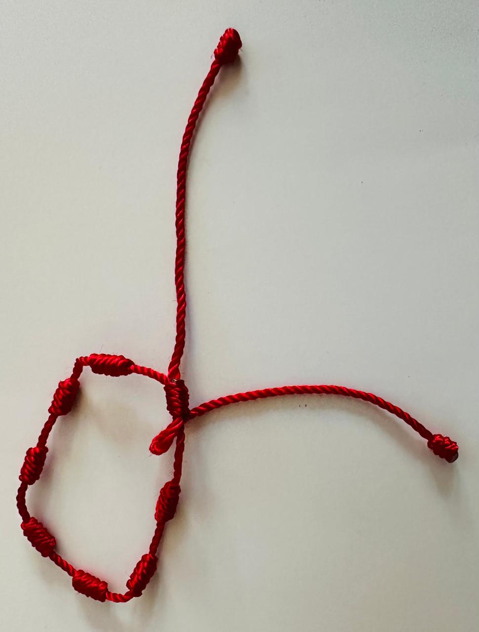 PULSERA 7 NUDOS HILO ROJO AMULETO PROTECCION BUENA SUERTE ATRAE FORTUNA