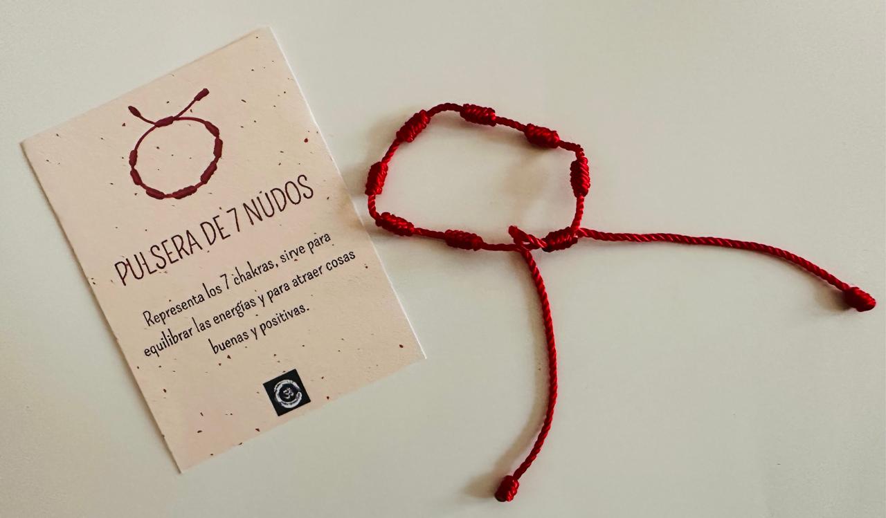 PULSERA 7 NUDOS HILO ROJO AMULETO PROTECCION BUENA SUERTE ATRAE FORTUNA