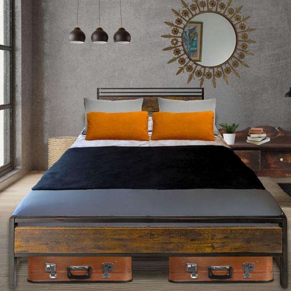 Recamara Matrimonial Colchon Memory Foam Cama Acero Moderna Houzer