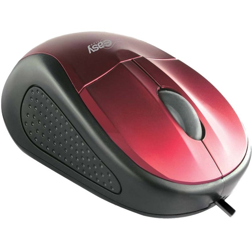 Mouse Rojo 3 Botones Óptico 1000 Dpi Casa Escuela Alambrico PC Lap Windows Linux Mac Portatil EL-993315
