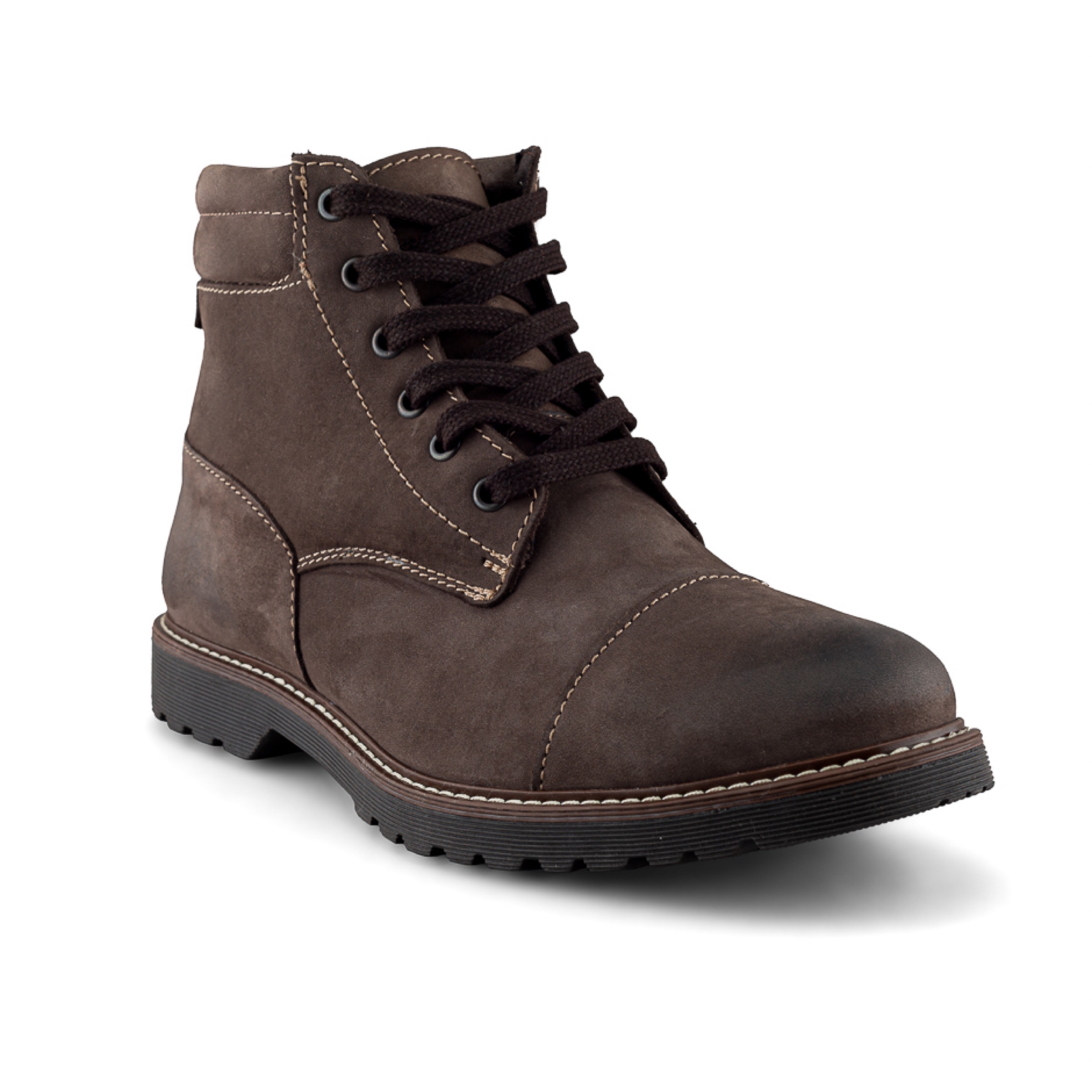 Botín de Nobuck para Hombre en Color Café Oscuro Agujetas y Suela Robusta