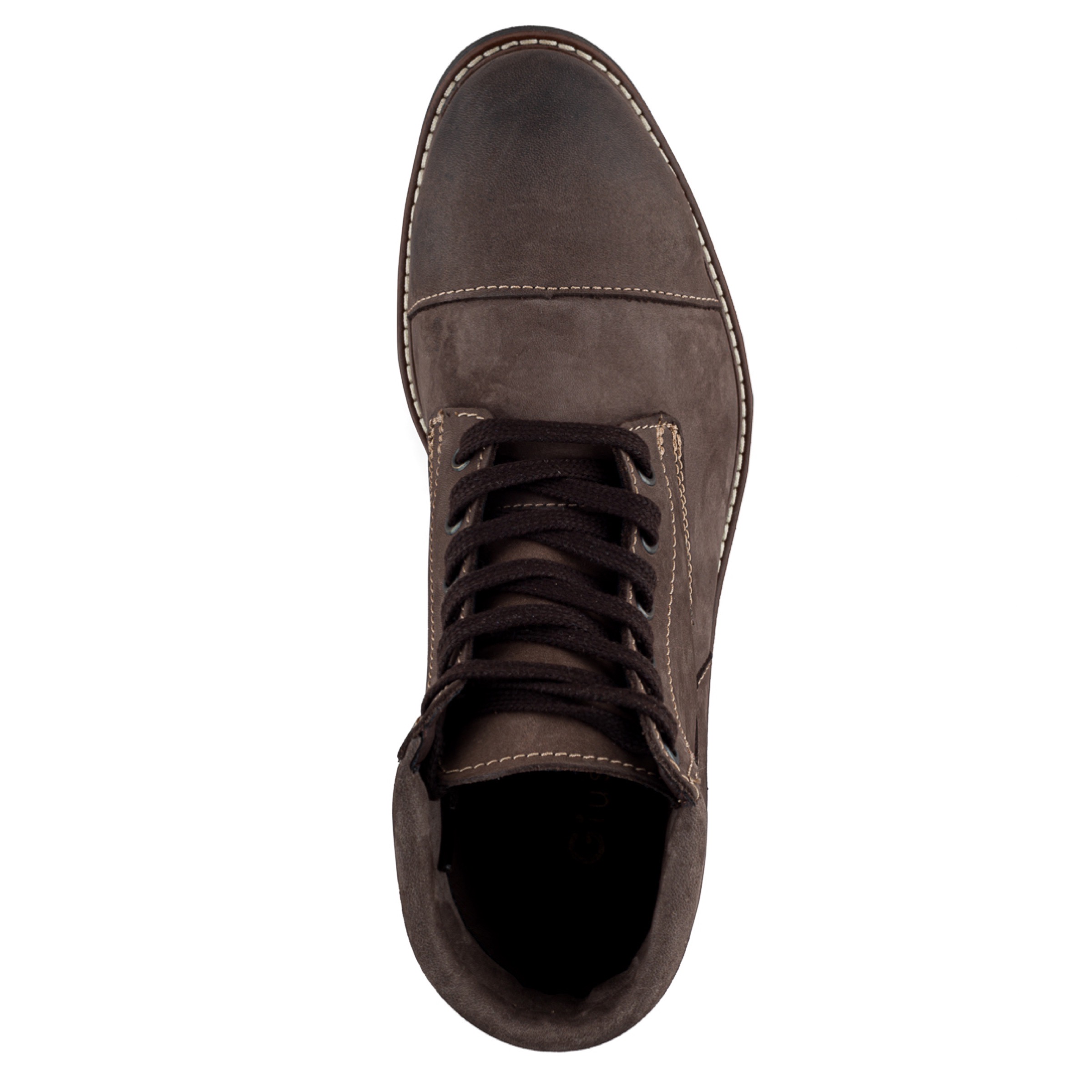 Botín de Nobuck para Hombre en Color Café Oscuro Agujetas y Suela Robusta