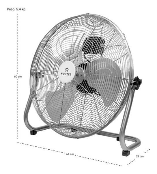 Kit Set 2 Ventiladores Piso Pared 23' 3 Aspas Metal Hogar Houzer