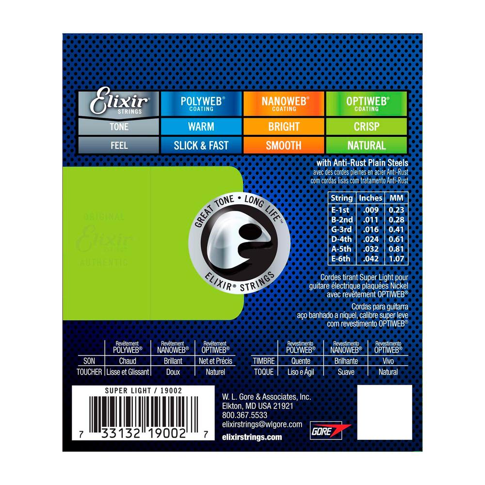 Juego de Cuerdas Electric Optiweb 19002 ELIXIR.