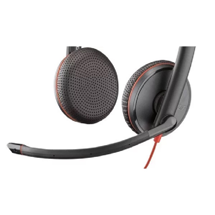 Poly Audífonos con Micrófono Blackwire 3225, Alámbrico, 2.2 Metros, USB-A/3.5mm, Negro. 