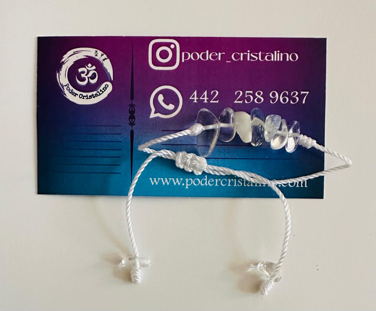 Pulsera Cuarzo Piedra Luna Chips Intuición, Energía Femenina, calma y equilibrio emocional