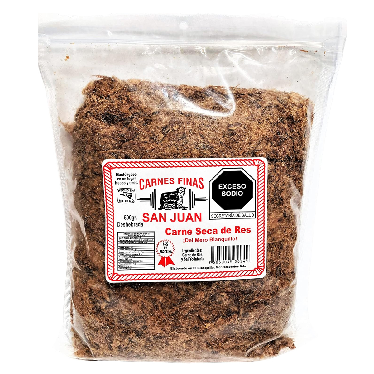 Carne Seca De Res Deshebrada Carnes Finas San Juan 1/2 Kg