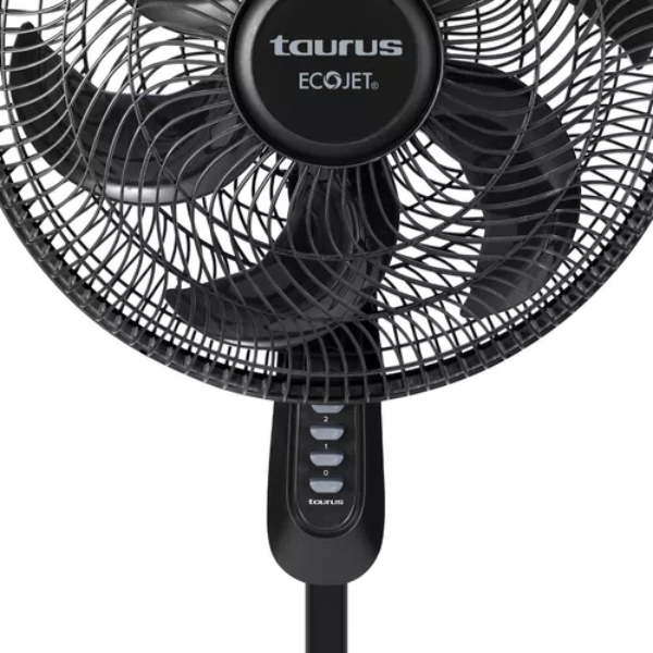 Ventilador Taurus De Pedestal, 16" Con 6 Aspas, 3 Velocidades, Negro