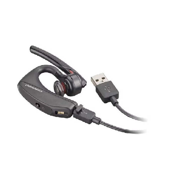 Auricular Bluetooth Poly Voyager 5200, Micrófono con Cancelación de Ruido, USB-A a MicroUSB, Color Negro.