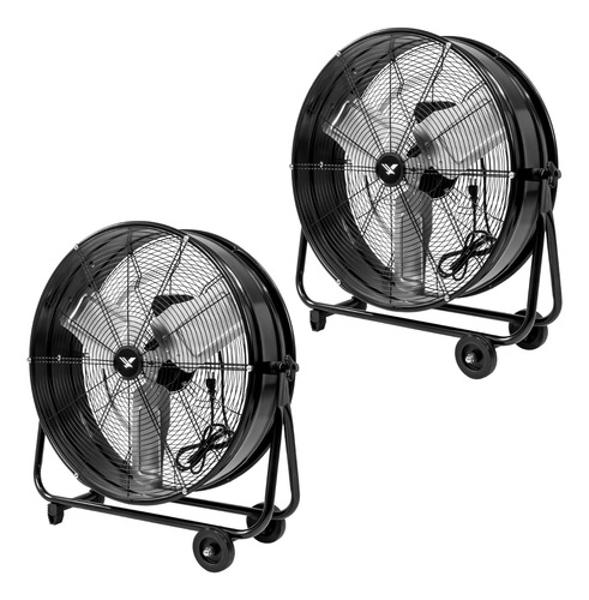 Kit Set 2 Ventiladores Industriales Metalico Piso 180w 30' Gutstark Home