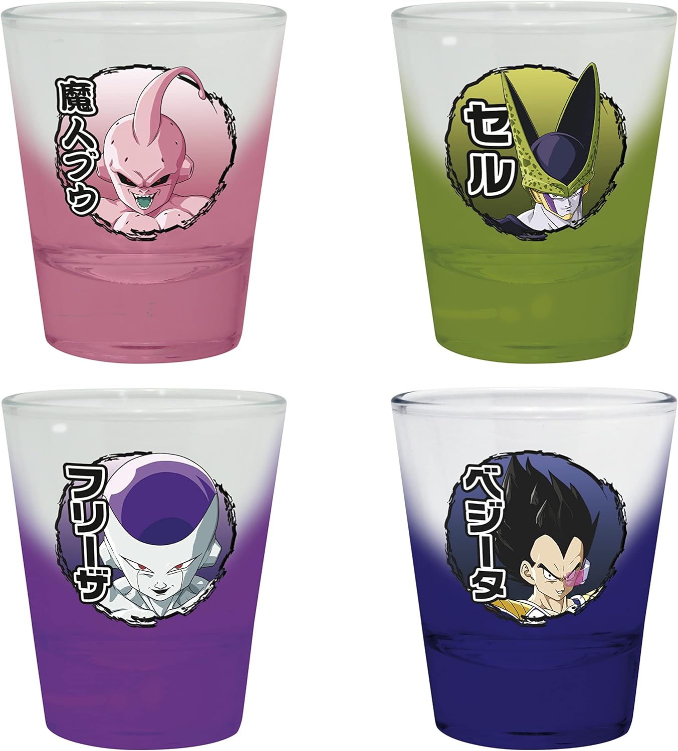 ABYstyle Dragon Ball Z Kakarot Villanos Juego 4 Vasos Tequileros 1.5 onzas