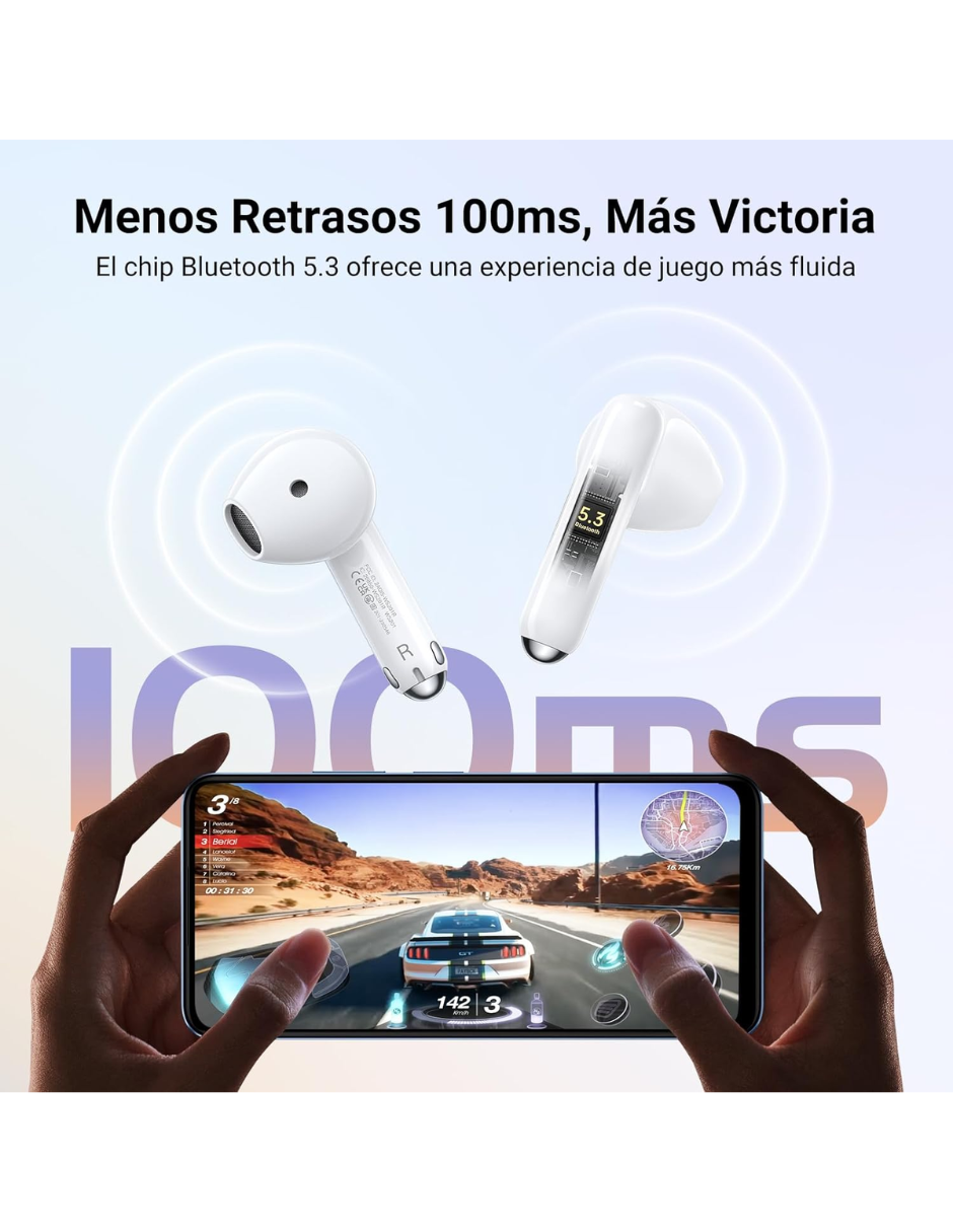 Audífonos Inalámbricos Bluetooth 5.3 UGREEN In ear con Cancelación de ruido Blancos