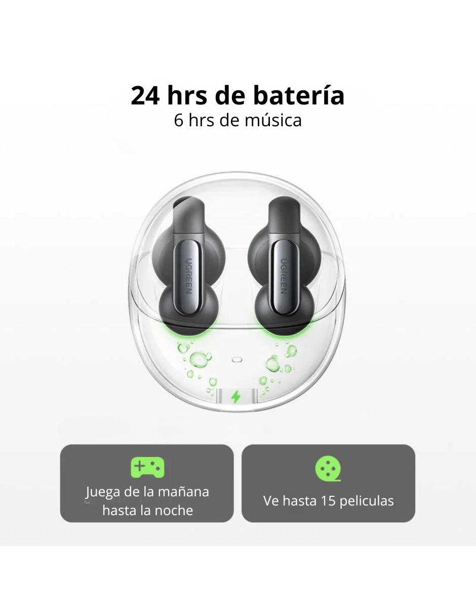 Audífonos Inalámbricos HiTune S5 UGREEN Bluetooth 5.3 Earbuds Negros
