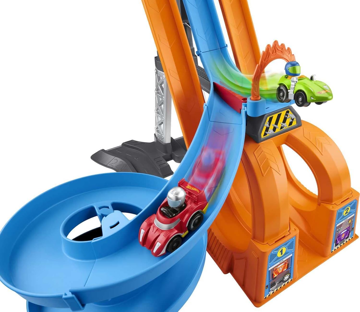 Pista Fisher-Price, LITTLE PEOPLE Gran Pista de Carreras de Hot Wheels Juguete para Bebé 18 Meses en Adelante