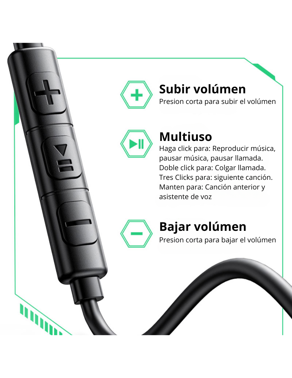 Audifonos Jack 3.5mm EP105 Ugreen con Manos Libres 1.2m 