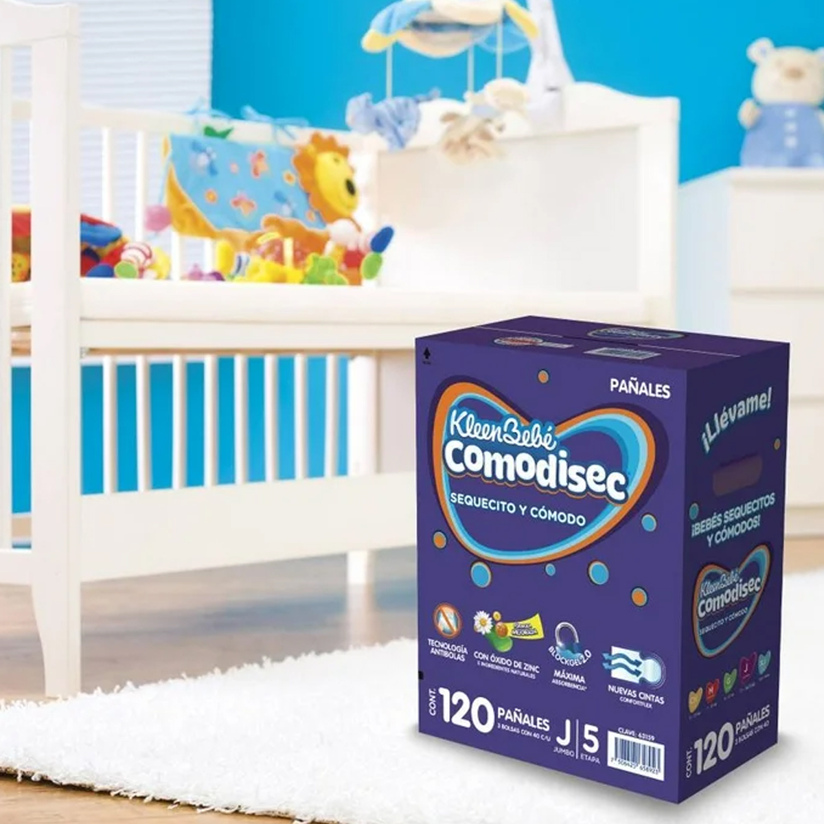 Pañal Kleen Bebé Comodisec Jumbo Etapa 5 120pz