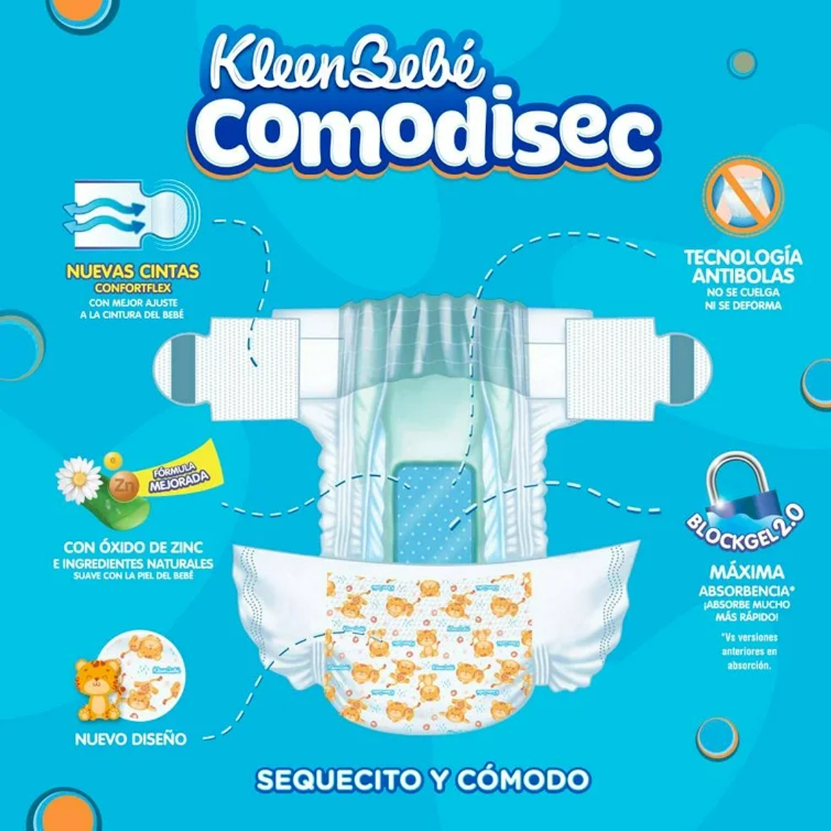Pañal Kleen Bebé Comodisec Extra Jumbo Etapa 6 120pz