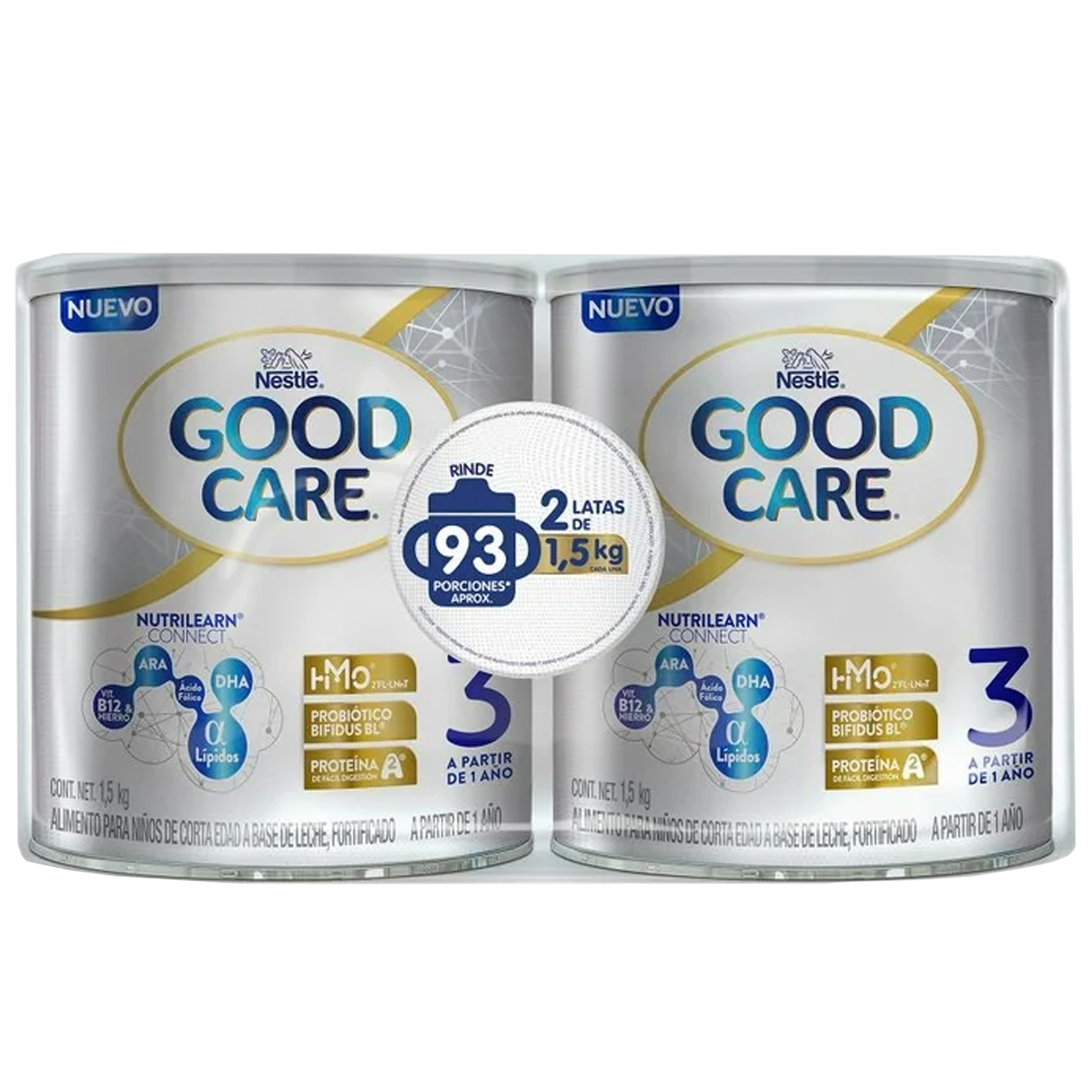 Fórmula Infantil Good Care Nestlé Etapa 3, 1.5kg 2pz