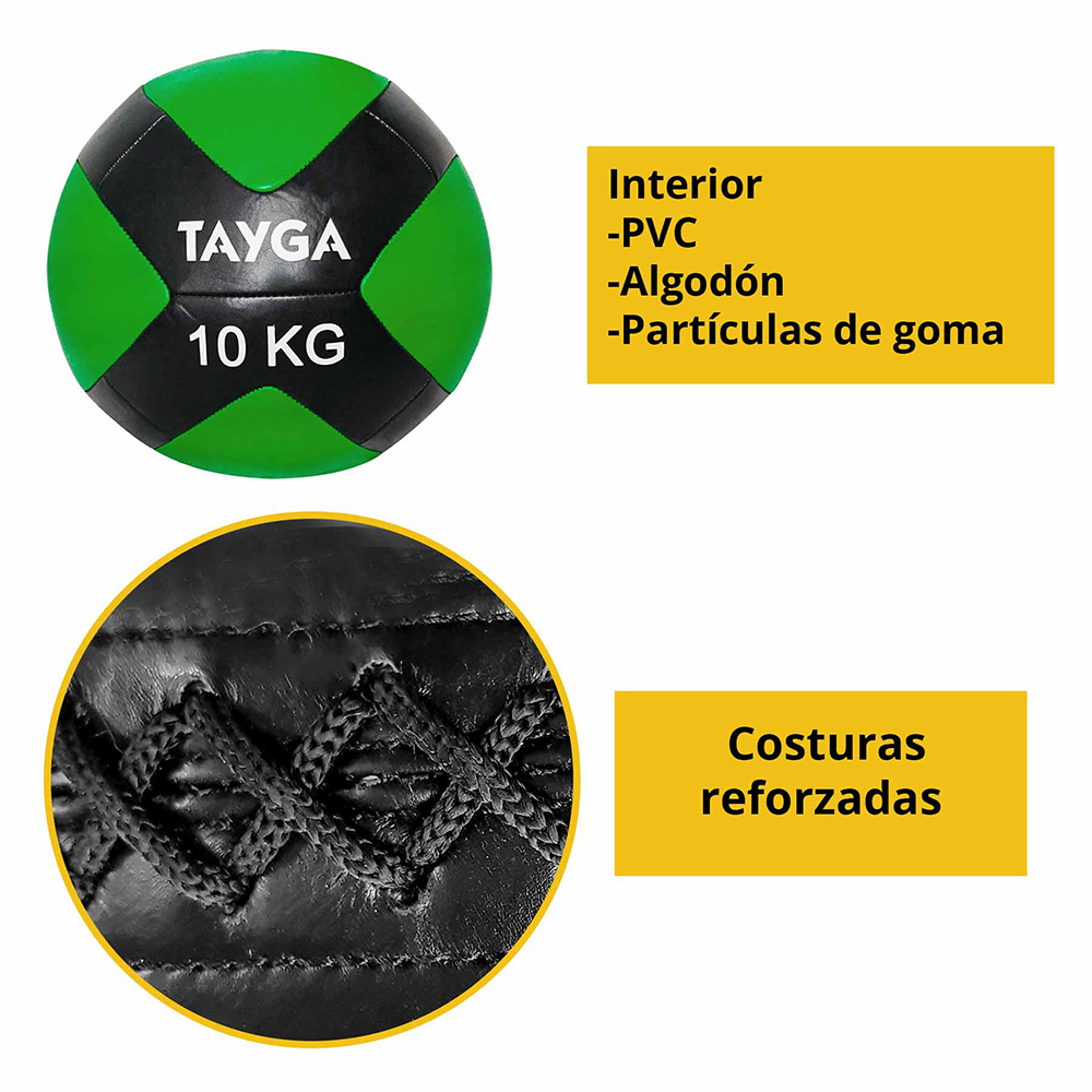 Tayga Pelota Medicinal Medicine Ball Superficie Suave 10 kg