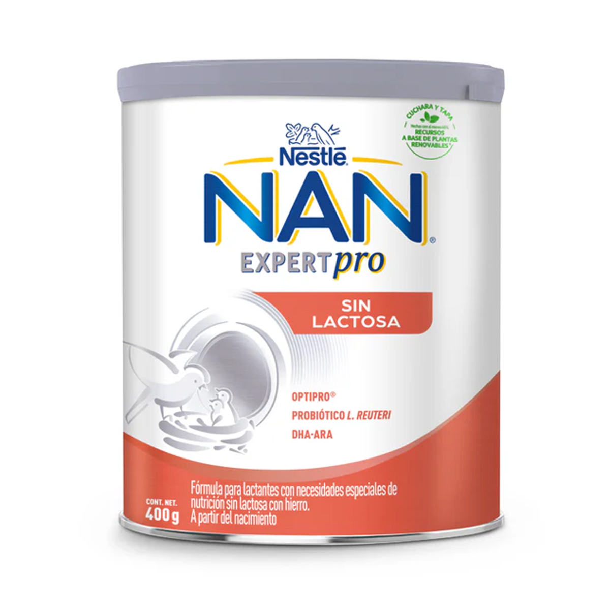 Fórmula Infantil Nan Expert Pro Sin Lactosa, 400gr 3pz