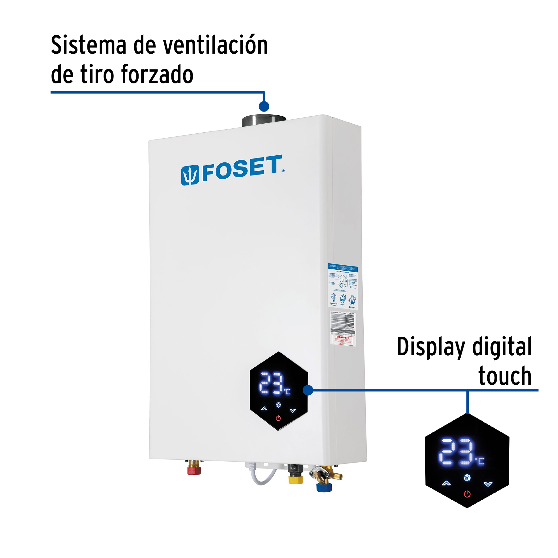 Calentador instantáneo modulante, 24L, 4 serv, gas LP