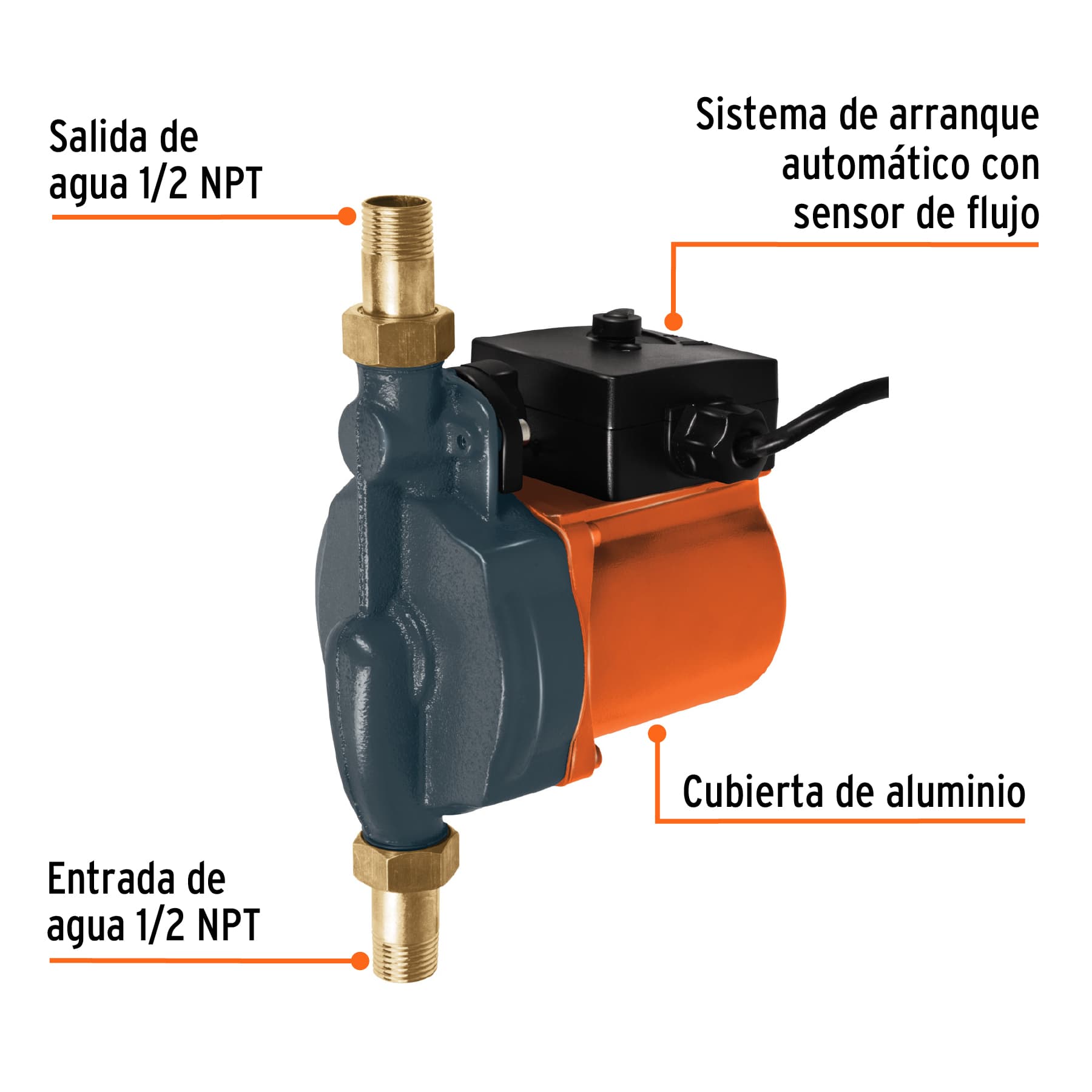 Bomba presurizadora 1/6 HP, 1 servicio, TRUPER