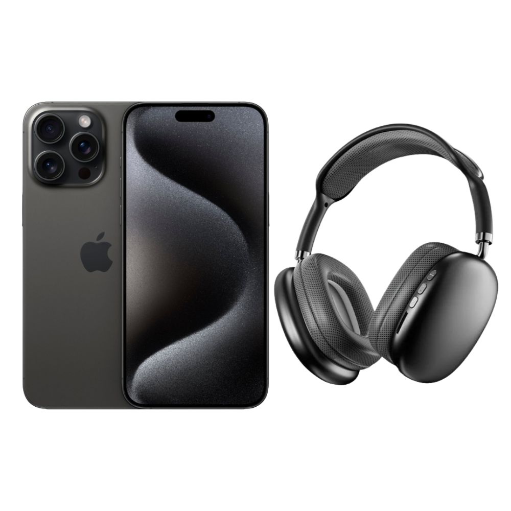 iPhone 15 Pro Max 256GB Negro E-SIM Reacondicionado + Diadema Genérica