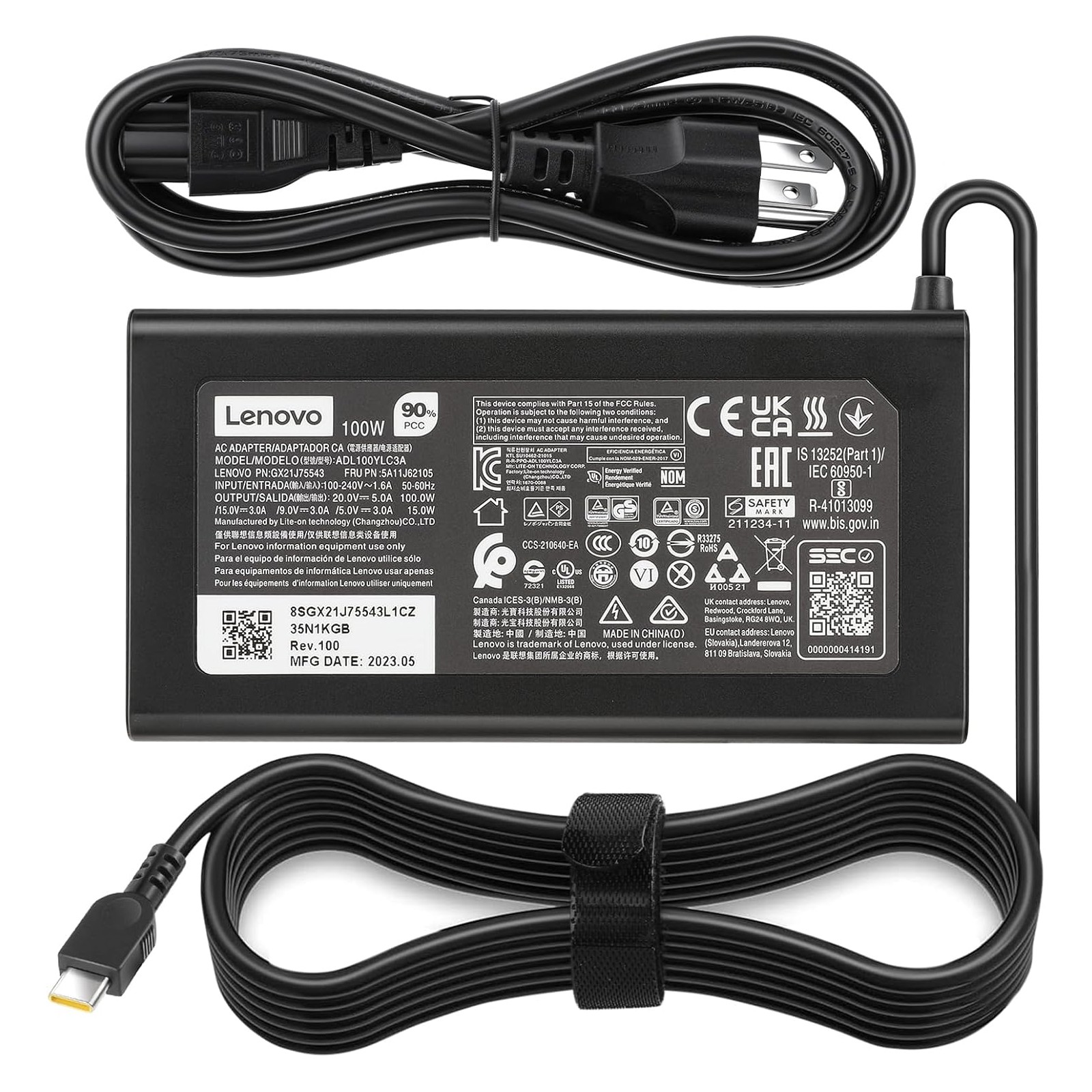 Cargador Original Lenovo ThinkPad, ThinkBook, Carga Rápida, USB-C 100W (Condición Excelente)