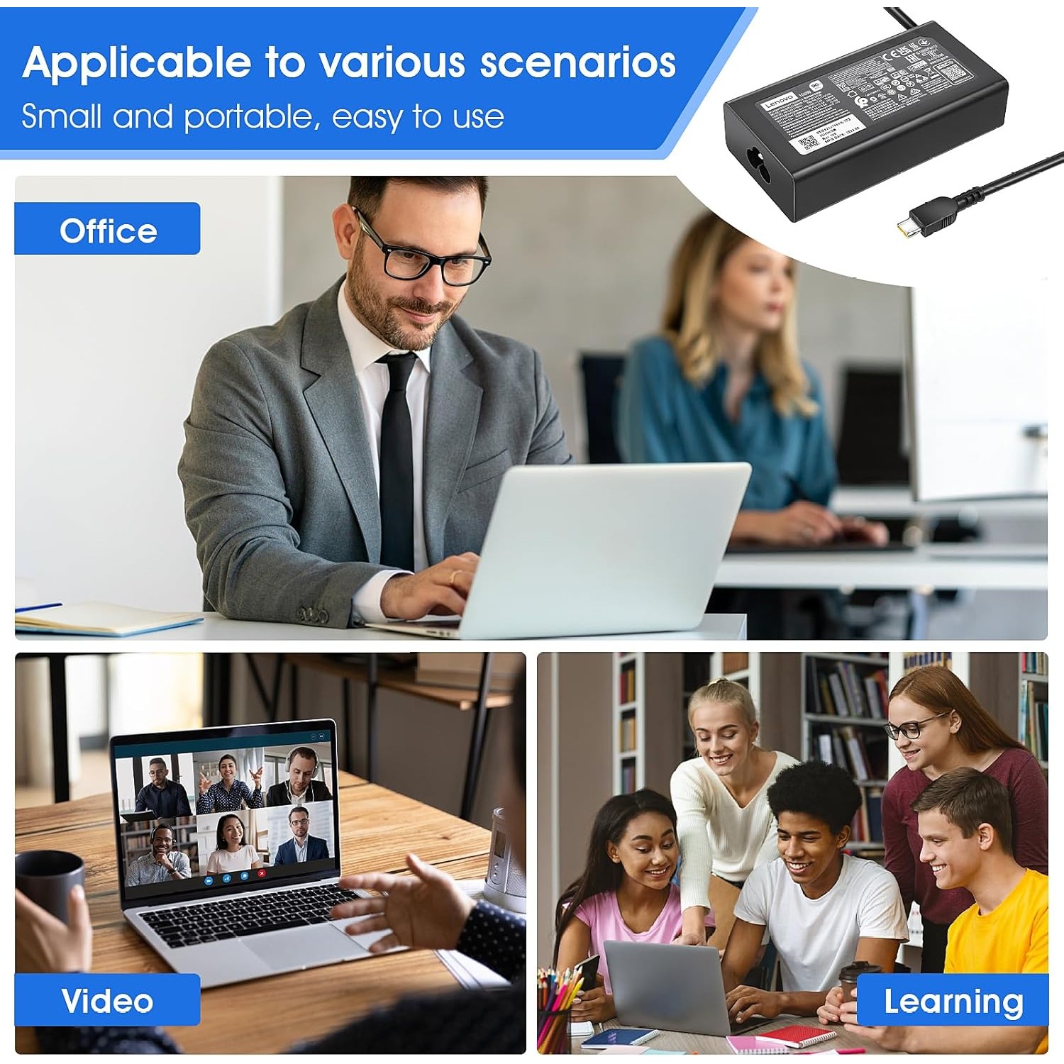 Cargador Original Lenovo ThinkPad, ThinkBook, Carga Rápida, USB-C 100W (Condición Excelente)