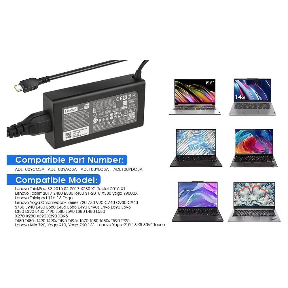Cargador Original Lenovo ThinkPad, ThinkBook, Carga Rápida, USB-C 100W (Condición Excelente)