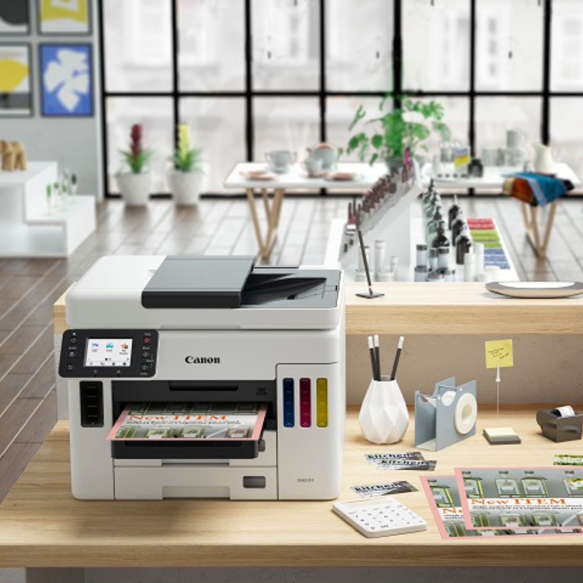 Impresora Multifuncional Canon Maxify GX7010, Sistema de Tinta Continua, USB, Ethernet, Wi-Fi, Dúplex, 45 ppm Negro, 25 ppm Color