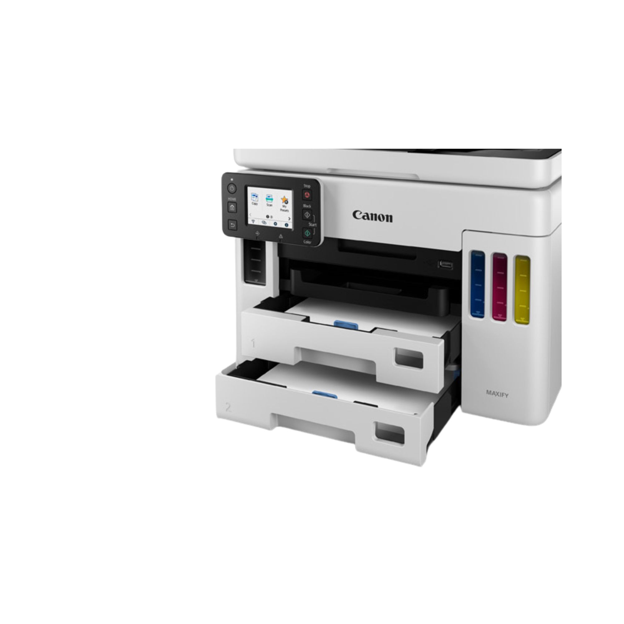 Impresora Multifuncional Canon Maxify GX7010, Sistema de Tinta Continua, USB, Ethernet, Wi-Fi, Dúplex, 45 ppm Negro, 25 ppm Color