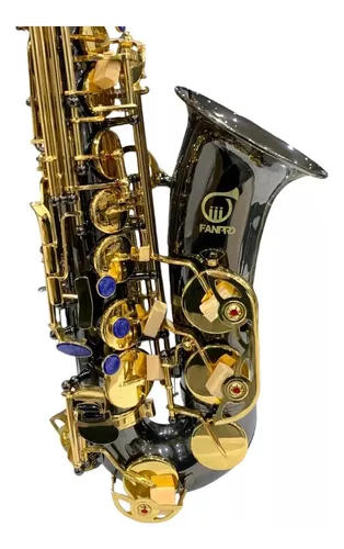 Saxofon Alto Eb F# Laton Color Negro Fanpro Profesional