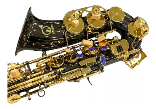 Saxofon Alto Eb F# Laton Color Negro Fanpro Profesional