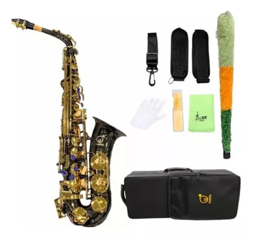Saxofon Alto Eb F# Laton Color Negro Fanpro Profesional