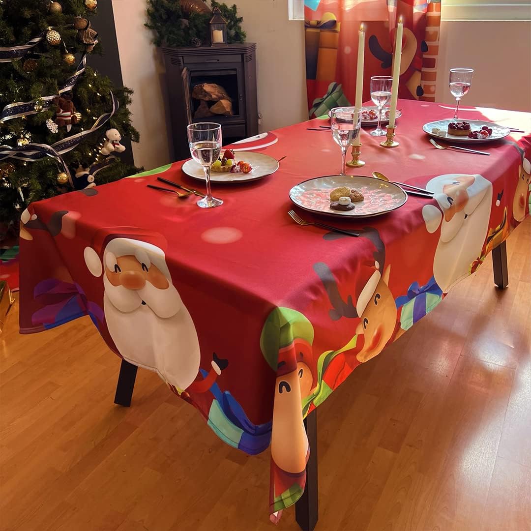 Mantel Béla Navideño 2m Largo X 1.45m Ancho (4 Sillas) Santa Claus